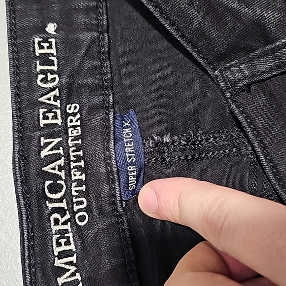 American Eagle black super stretch X size 0 high rise jeggings - Picture 6 of 8